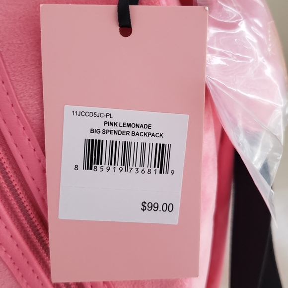 Juicy Couture Velour Pink Lemonade Big Spender Mini Backpack NWT - Picture 9 of 16